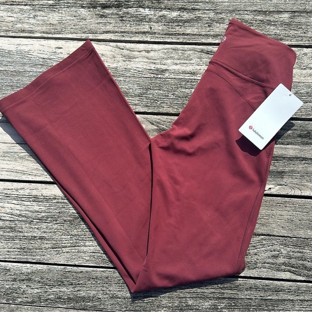 Lululemon Groove Super-High-Rise Flared Pant Nulu size 6 NWT Red Merlot